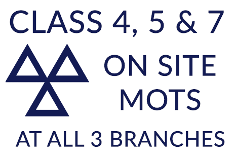 Class 4, 5 & 7 On Site MOTs at all 3 branches